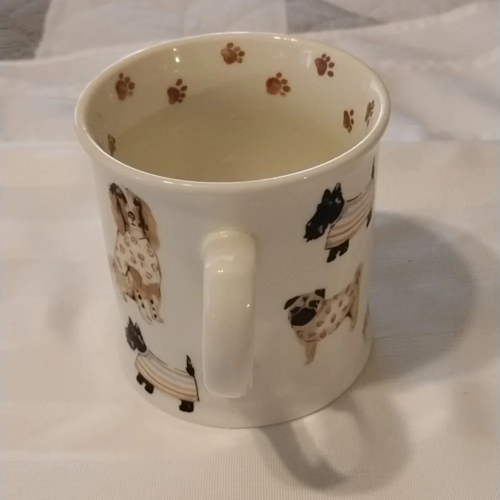 Cooksmart England Dog-Themed Ceramic Mug with Paw Prints
